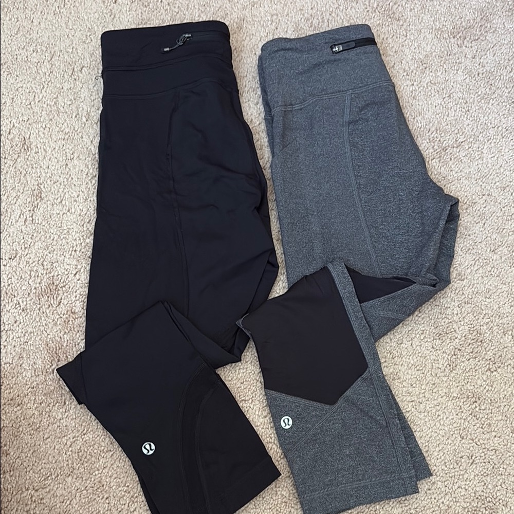 lululemon athletica Black and Gray Capris